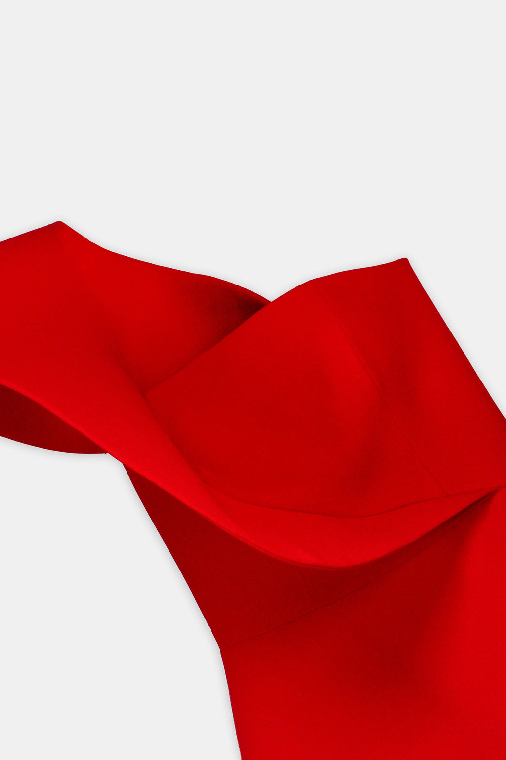 Nean One-Shoulder Sculptural Gown Red