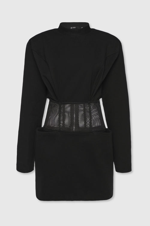 MESH CORSET MINI DRESS